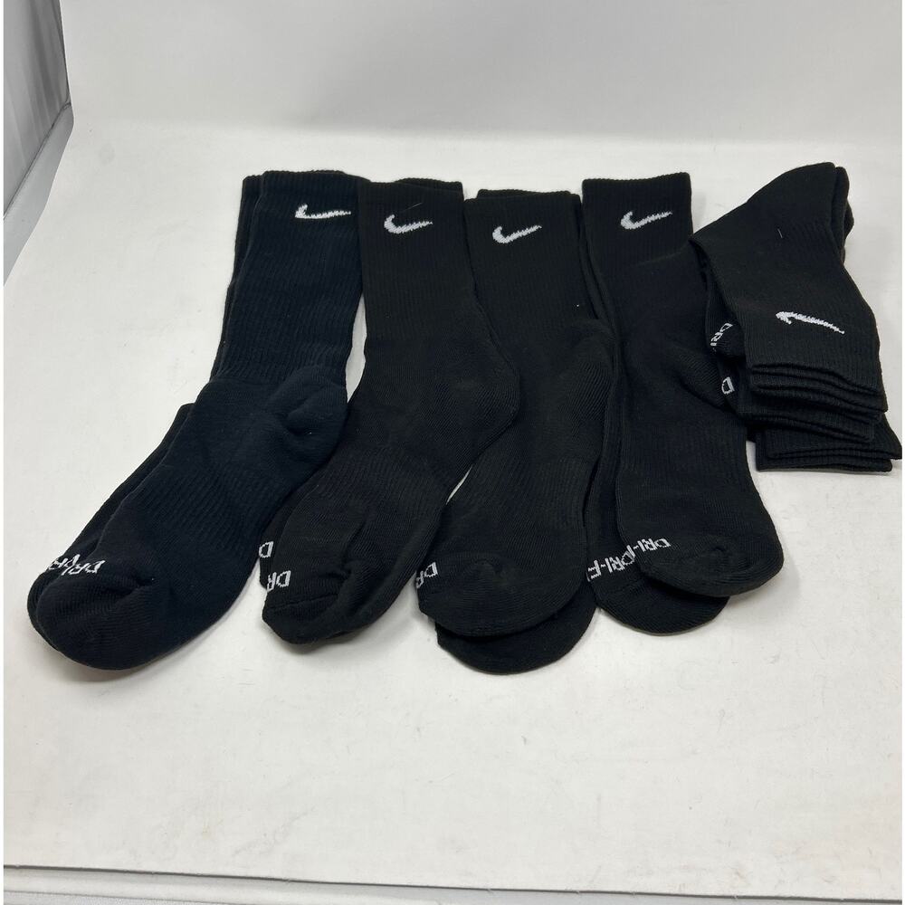 NIKE Men's Performance Cotton Cushioned Crew Socks Large (Black) 5pairs